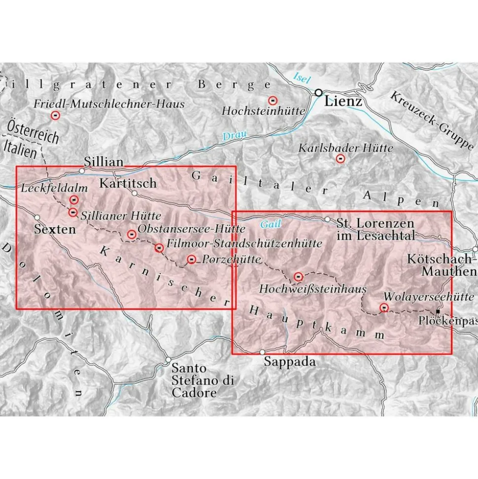 Alpenvereinskarte Topografische kaart 57/1 Karnischer Hauptkamm West
