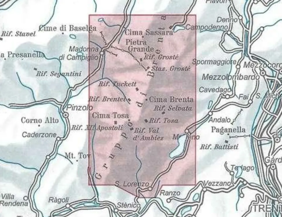 Alpenvereinskarte Wandelkaart 51 Brentagruppe