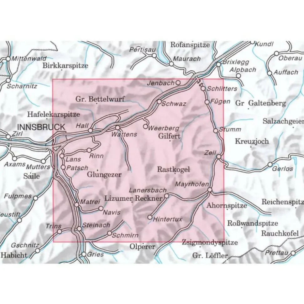 Alpenvereinskarte Wandelkaart 33 Tuxer Alpen