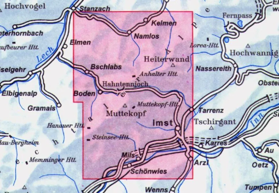 Alpenvereinskarte Wandel-skikaart 3/4 Lechtaler Alpen - Heiterwand
