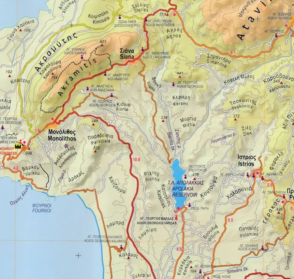 Anavasi Wandelkaart 10.38 Rhodos