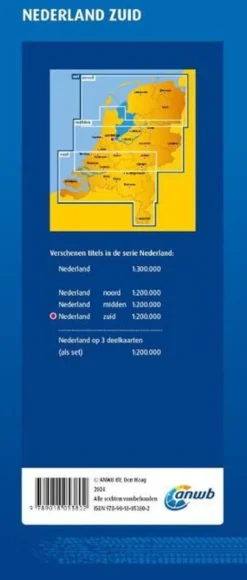 ANWB Wegenkaart Nederland zuid