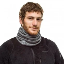 Buff Heavyweight merino wool buff fog grey multi strip
