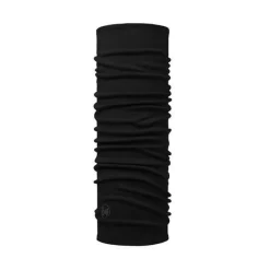 Buff midweight merino wool buff solid black