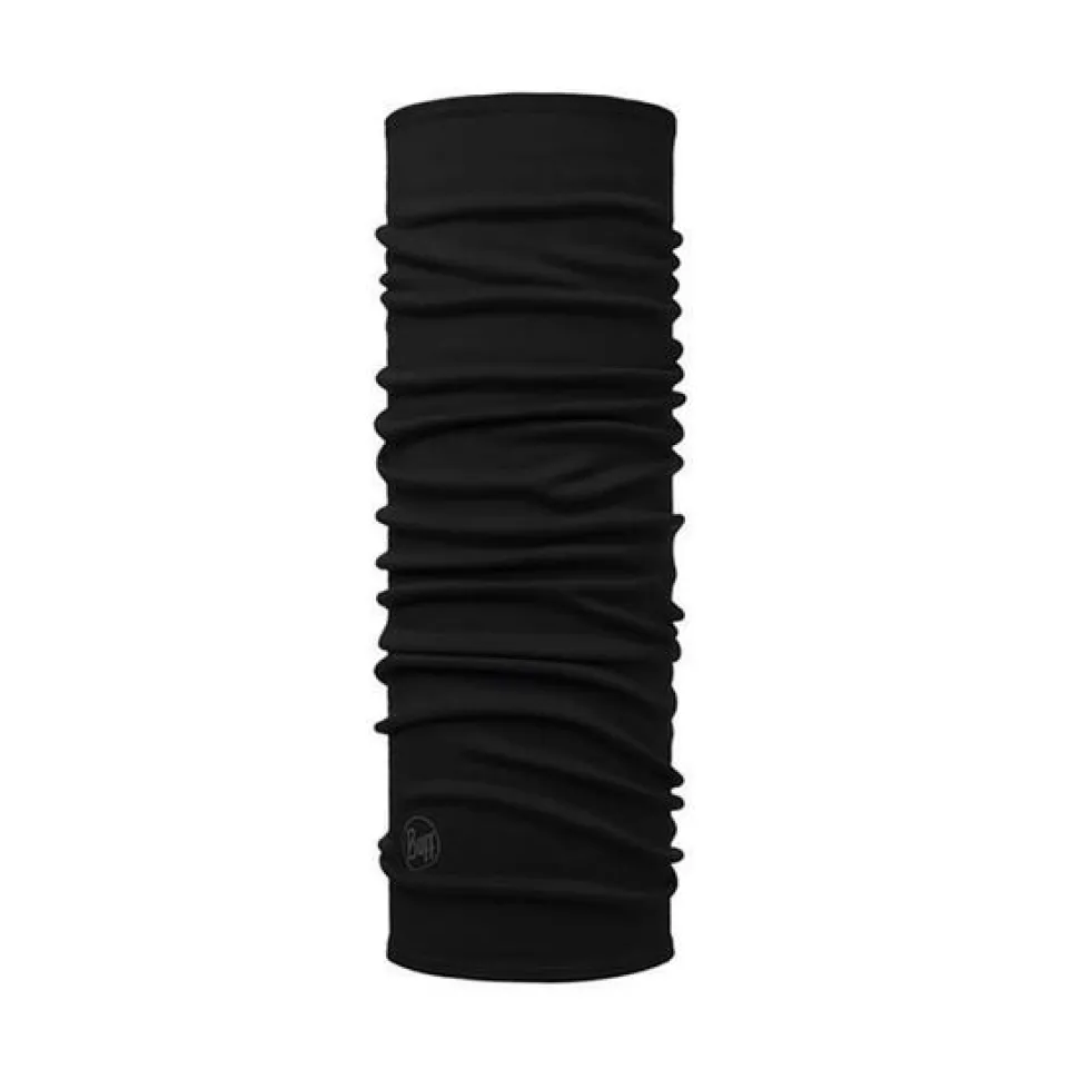 Buff midweight merino wool buff solid black