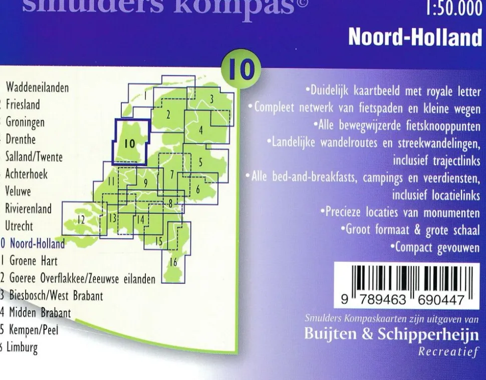 Buijten En Schipperheijn Sterkste Fietskaart van de Regio 10 Noord-Holland