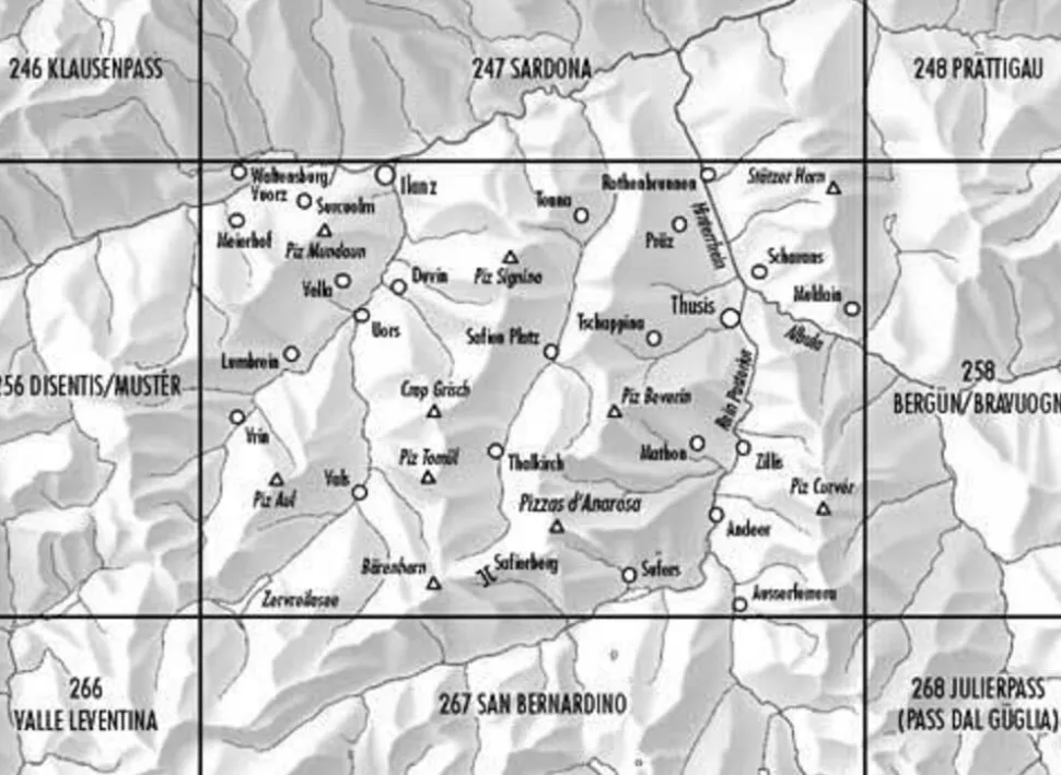 Bundesamt - Swisstopo Topografische kaart 257 Saliental