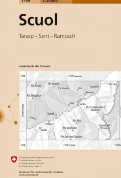 Bundesamt - Swisstopo Topografische kaart 1199 Scuol