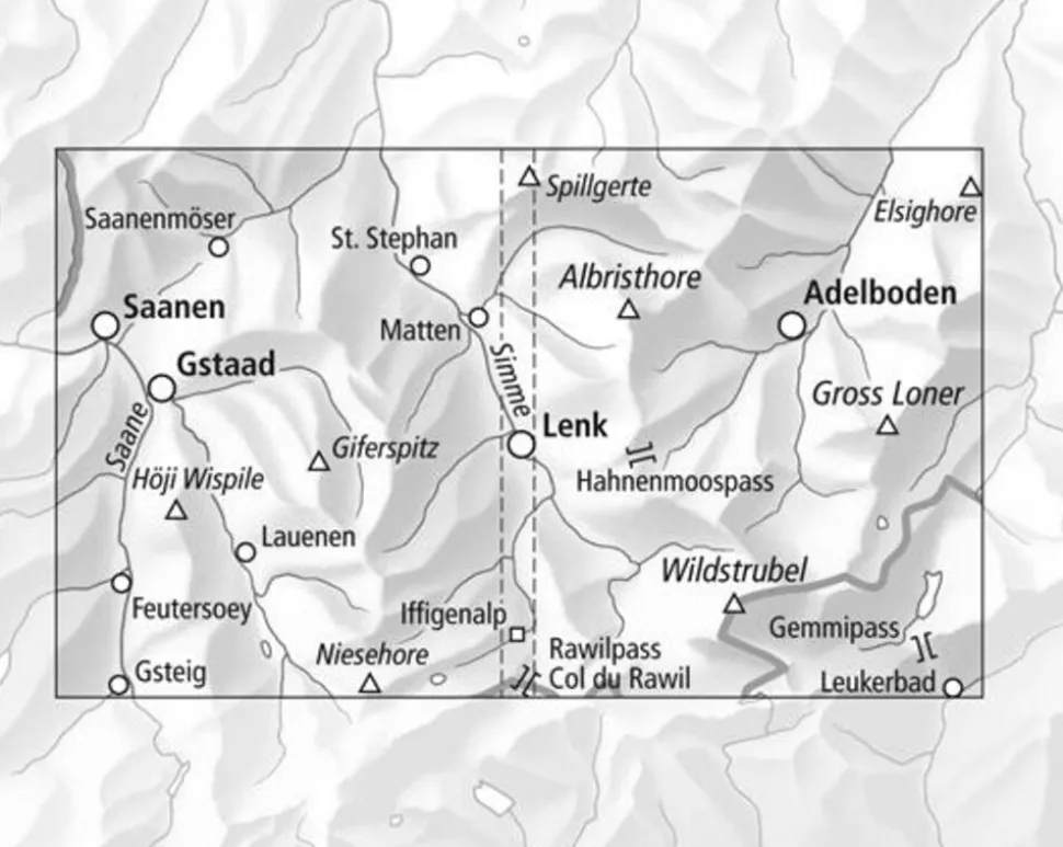 Bundesamt - Swisstopo Topografische wandelkaart 3304T Gstaad - Lenk