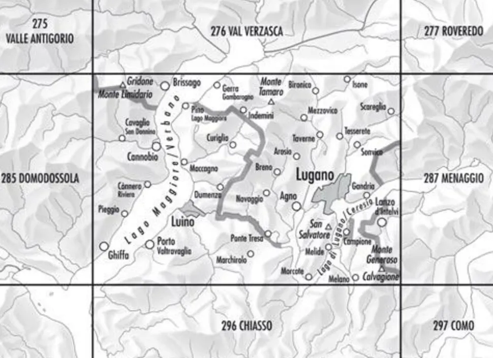 Bundesamt - Swisstopo Topografische kaart 286 Malcantone