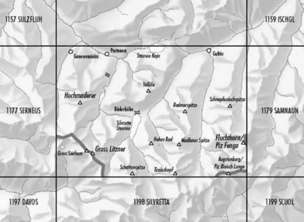 Bundesamt - Swisstopo Topografische kaart 1178 Gross Litzner