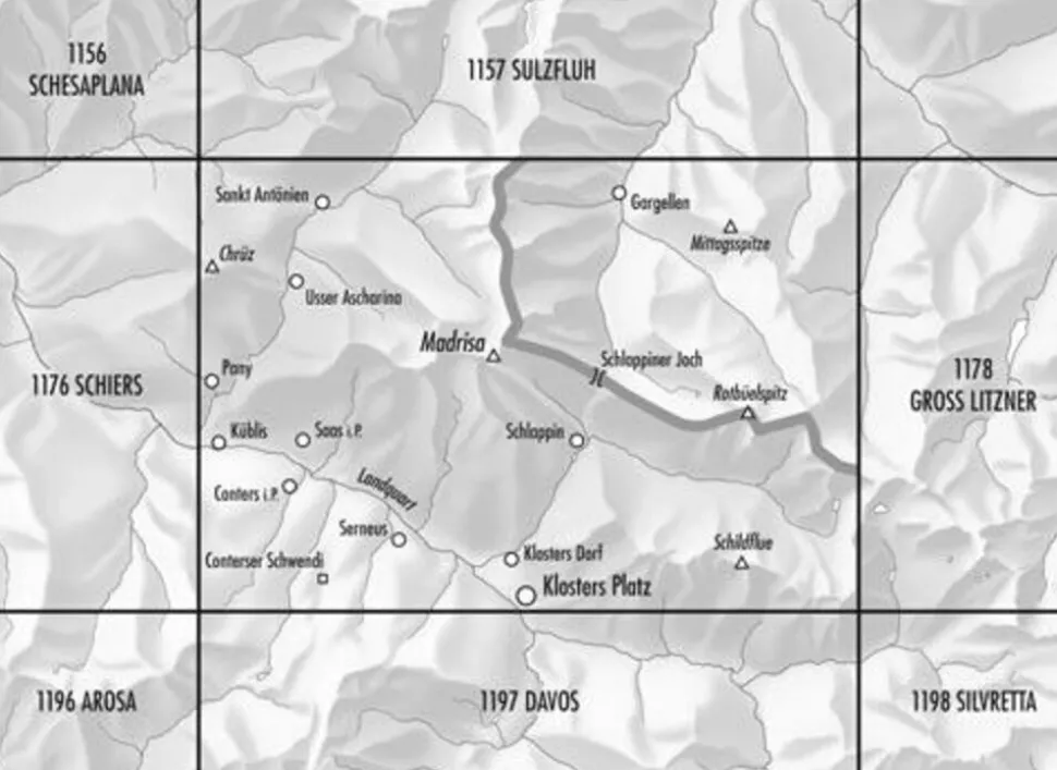 Bundesamt - Swisstopo Topografische kaart 1177 Serneus