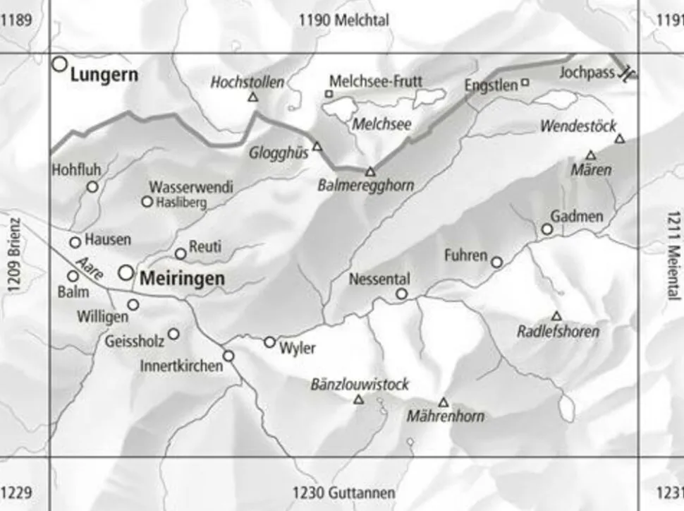 Bundesamt - Swisstopo Topografische kaart 1210 Innertkirchen