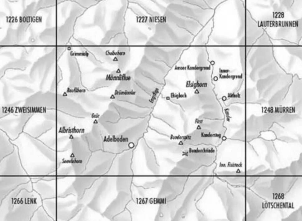 Bundesamt - Swisstopo Topografische kaart 1247 Adelboden