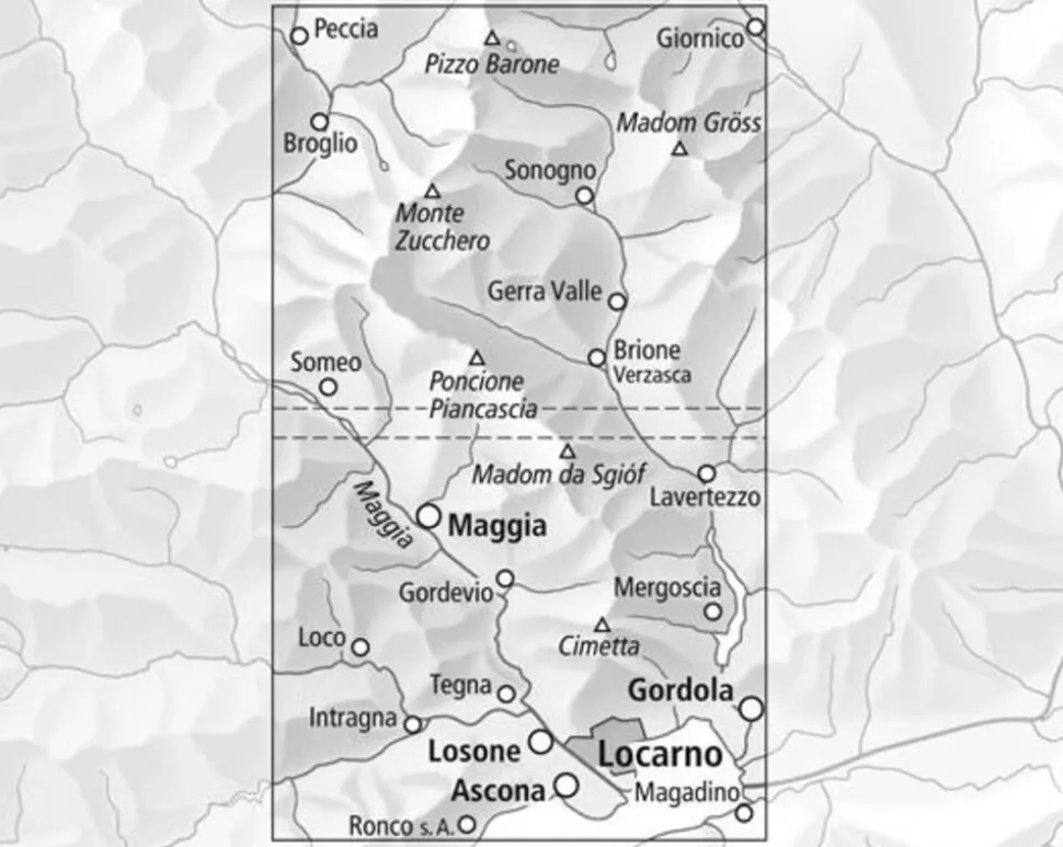Bundesamt - Swisstopo Topografische wandelkaart 3308T Locarno