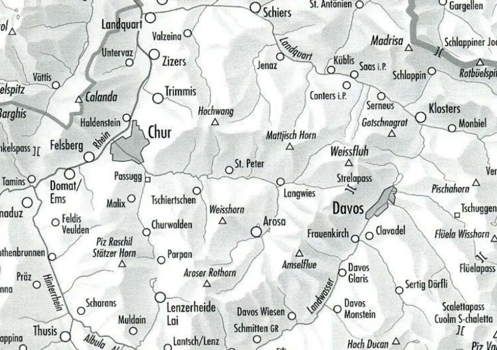 Bundesamt - Swisstopo Topografische kaart 5002 Chur - Arosa - Davos