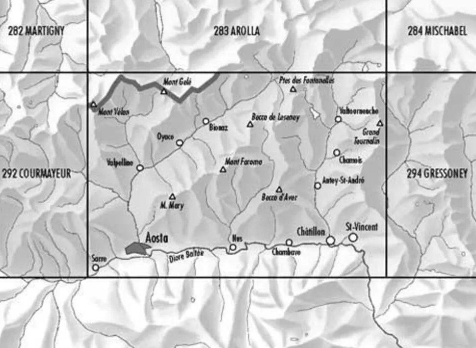 Bundesamt - Swisstopo Topografische kaart 293 Valpelline