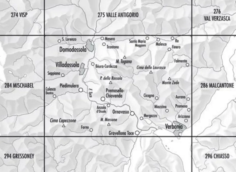 Bundesamt - Swisstopo Topografische kaart 285 Domodossola