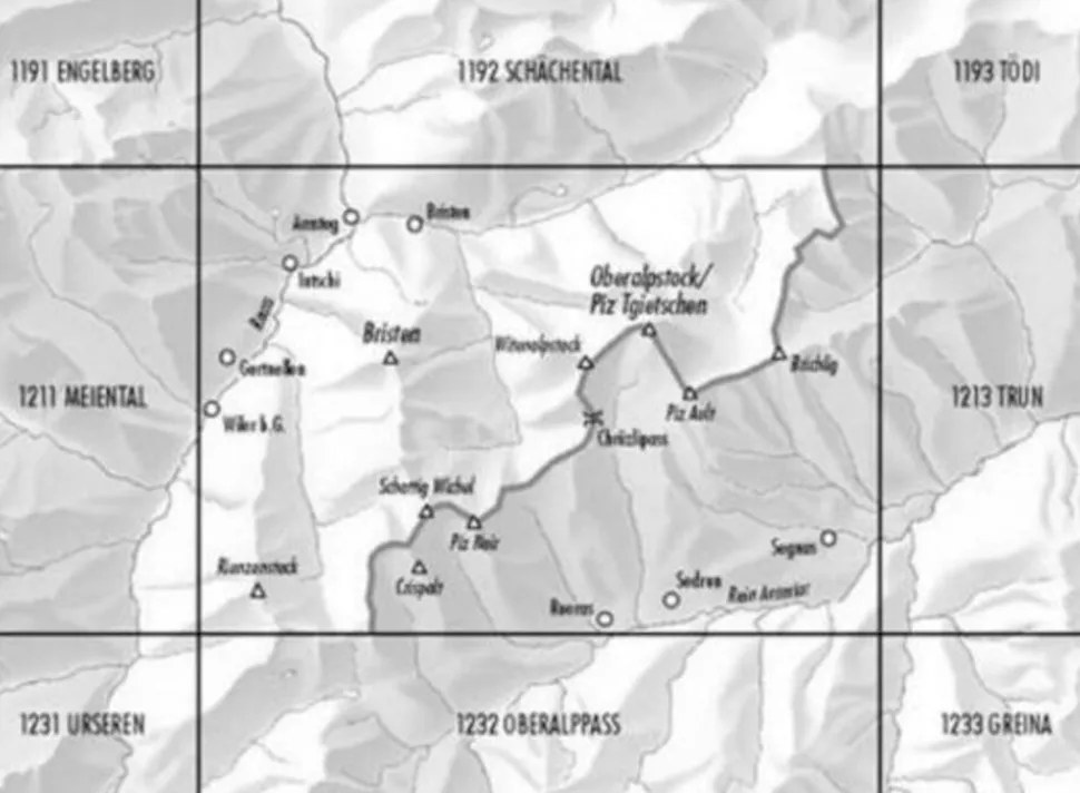 Bundesamt - Swisstopo Topografische kaart 1212 Amsteg