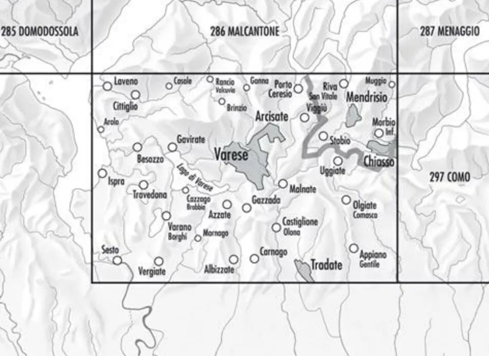 Bundesamt - Swisstopo Topografische kaart 296 Chiasso
