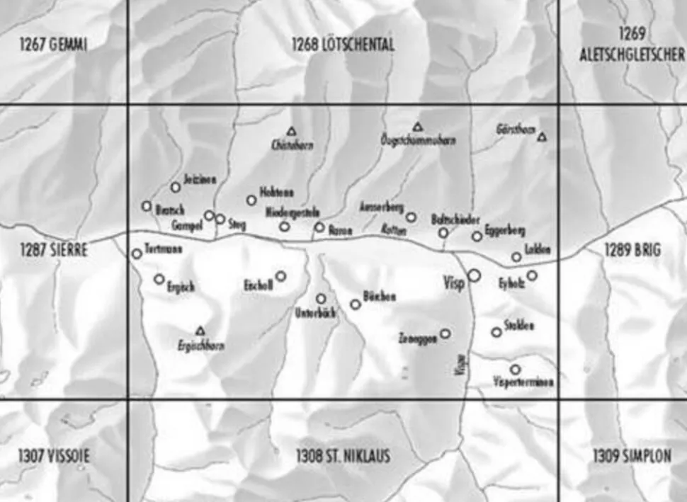 Bundesamt - Swisstopo Topografische kaart 1288 Raron