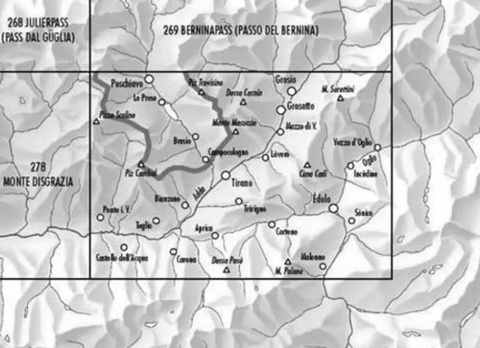 Bundesamt - Swisstopo Topografische kaart 279 Brusio