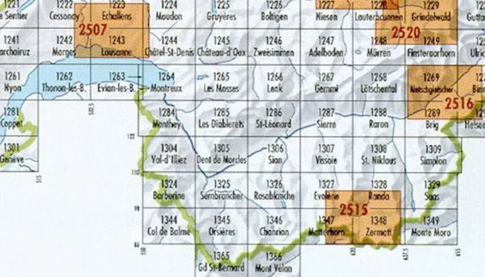Bundesamt - Swisstopo Topografische kaart 1308 St-Niklaus