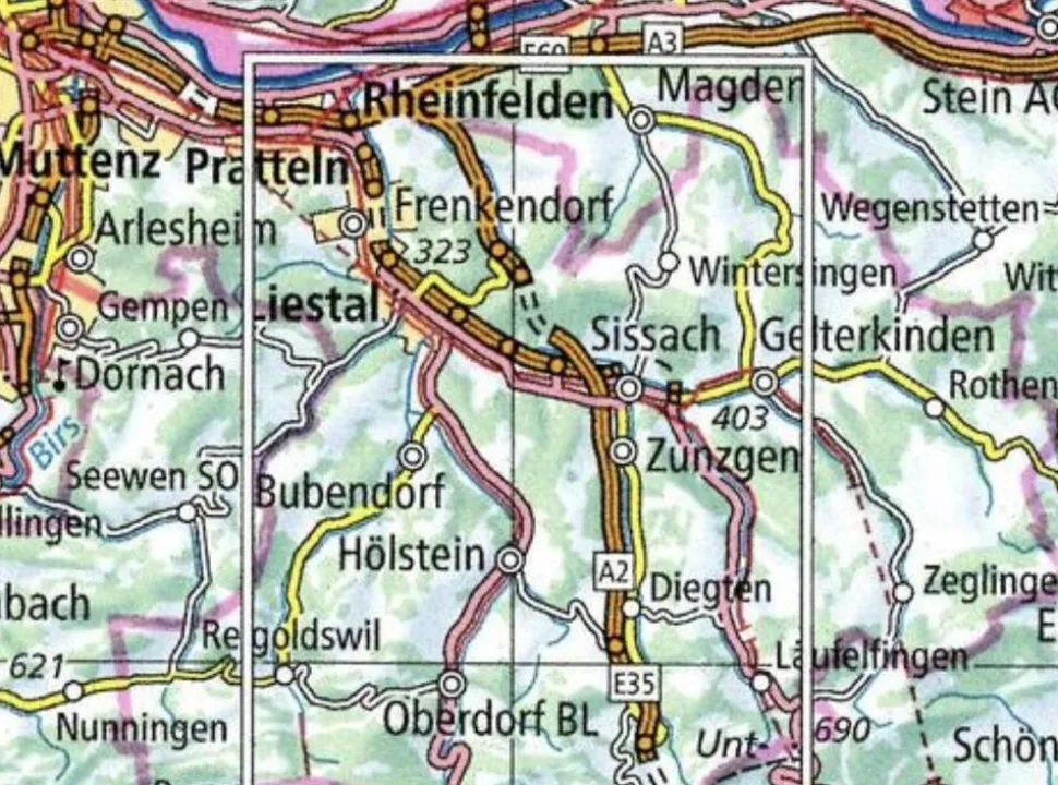Bundesamt - Swisstopo Wandelkaart Liestal Pratteln