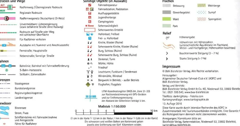 BVA-ADFC Fietskaart 17 Thüringer Wald Rhön