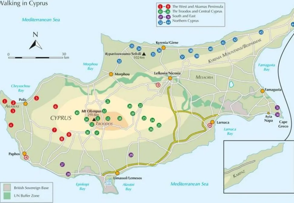 Cicerone Wandelgids Walking in Cyprus