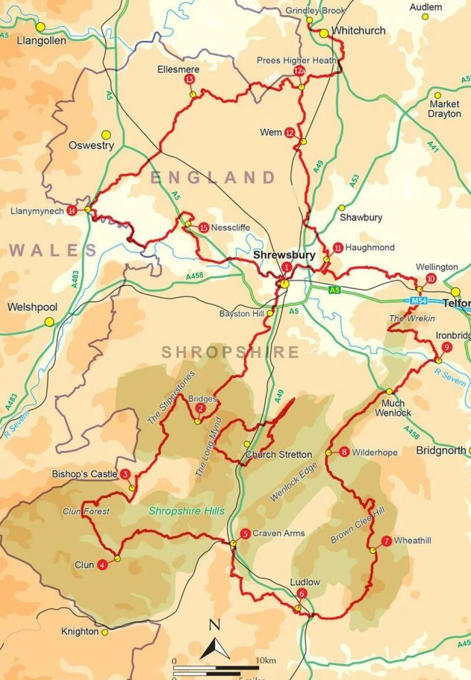 Cicerone Wandelgids Walking the Shropshire Way