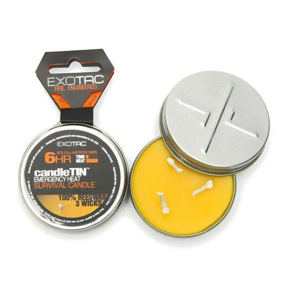 Exotac CandleTIN HOT Burn Small waxinelicht bijenwax