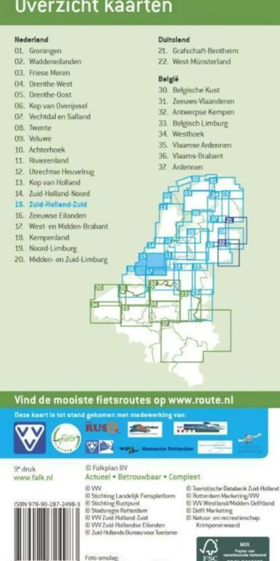 Falk Fietskaart 15 Zuid-holland Zuid