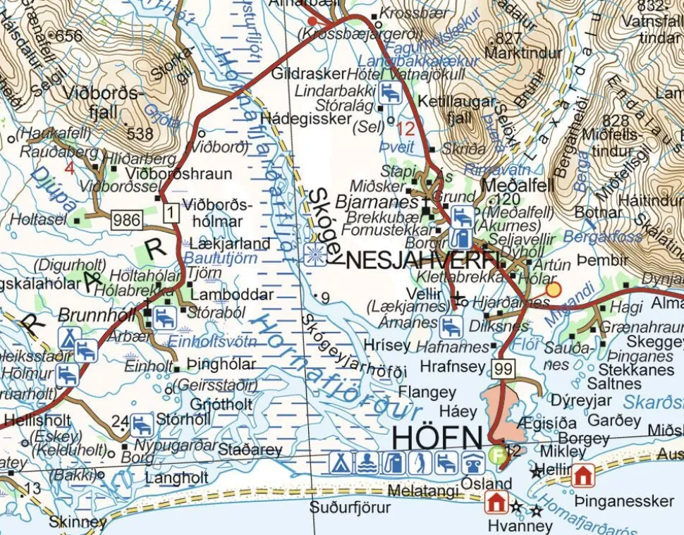 Ferdakort maps ijsland Wegenkaart 4 IJsland Zuidoost