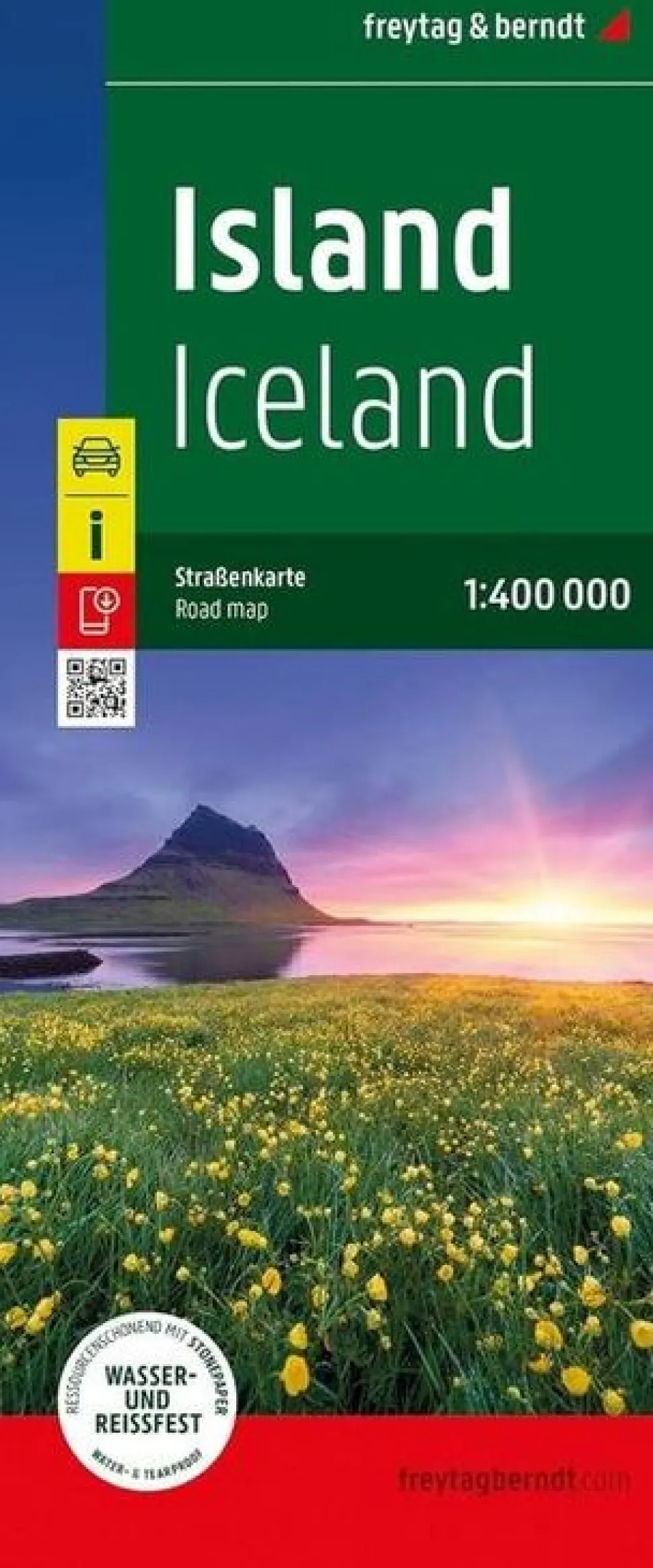 Freytag & Berndt IJsland wegenkaart (watervast)