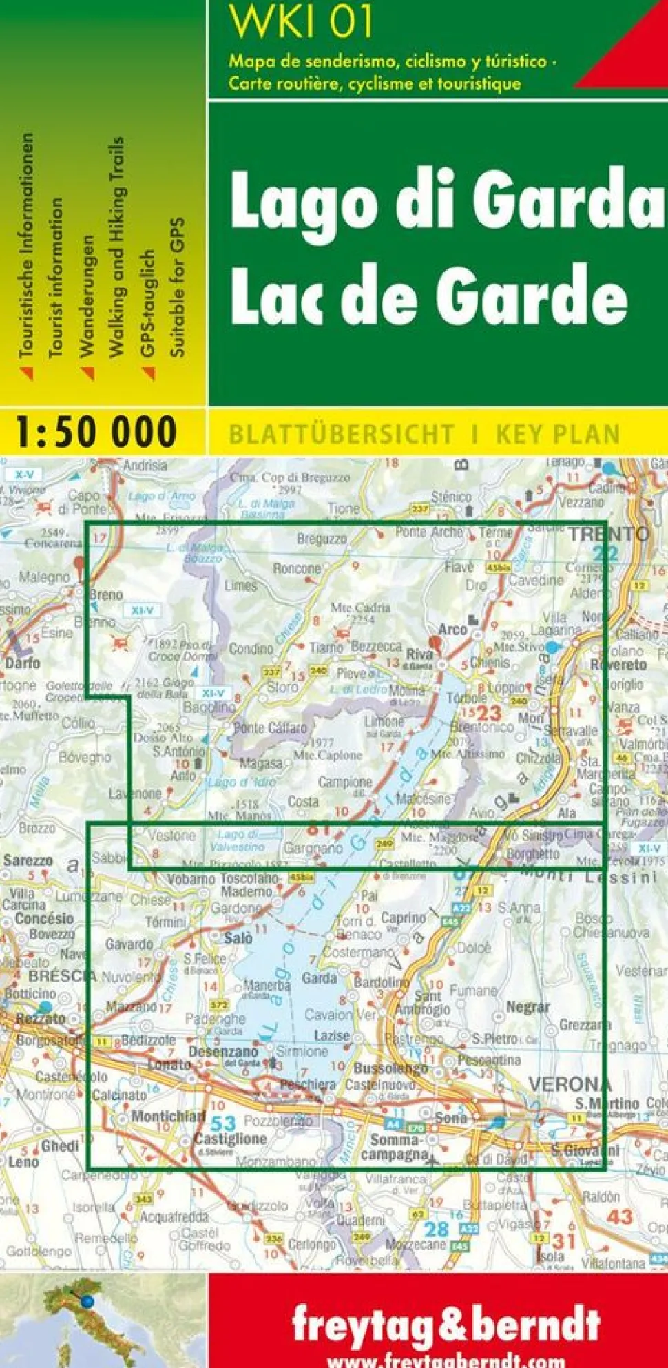 Freytag en Berndt Wandelkaart WKI01 Gardameer