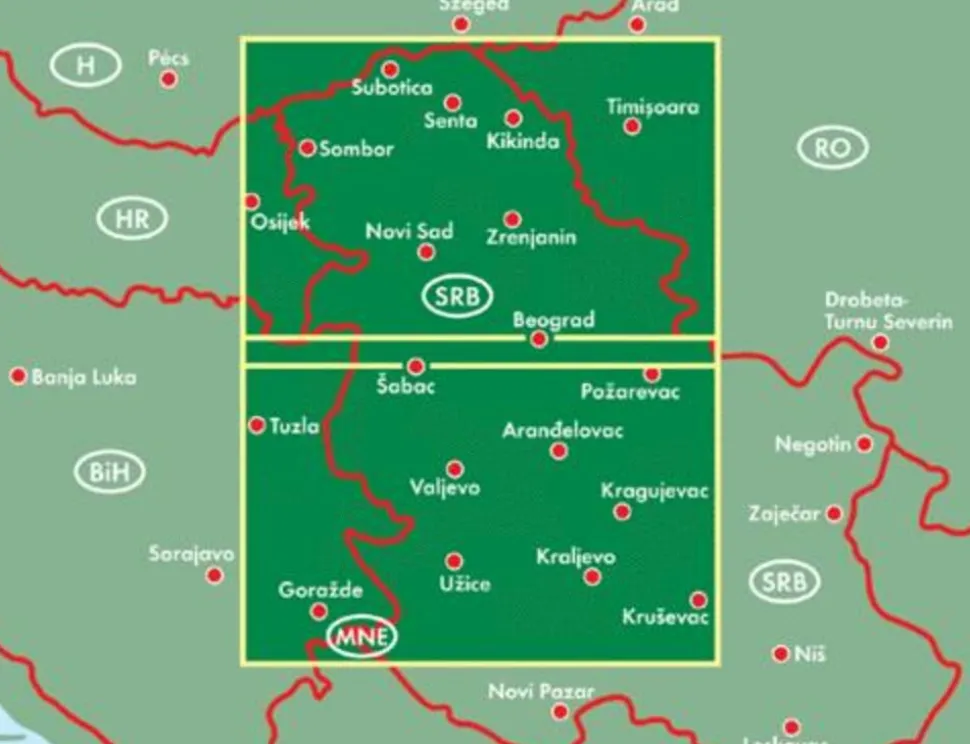 Freytag en Berndt Wegenkaart Noordelijk-Servië