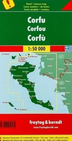 Freytag en Berndt Wegenkaart Corfu Korfoe 1:50.000