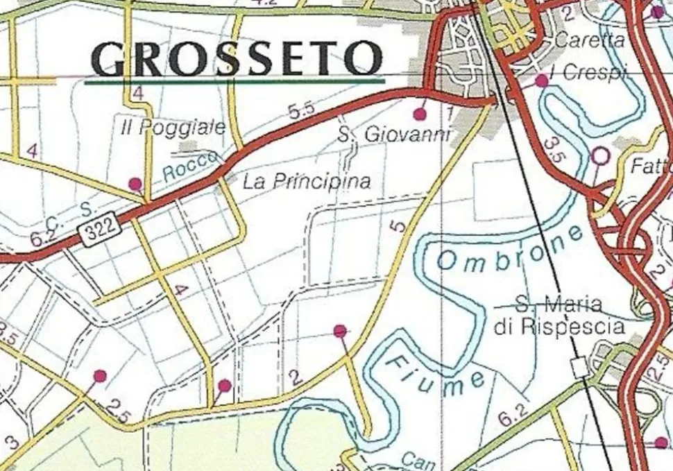 Global Map Wegenkaart Provincie Grosseto