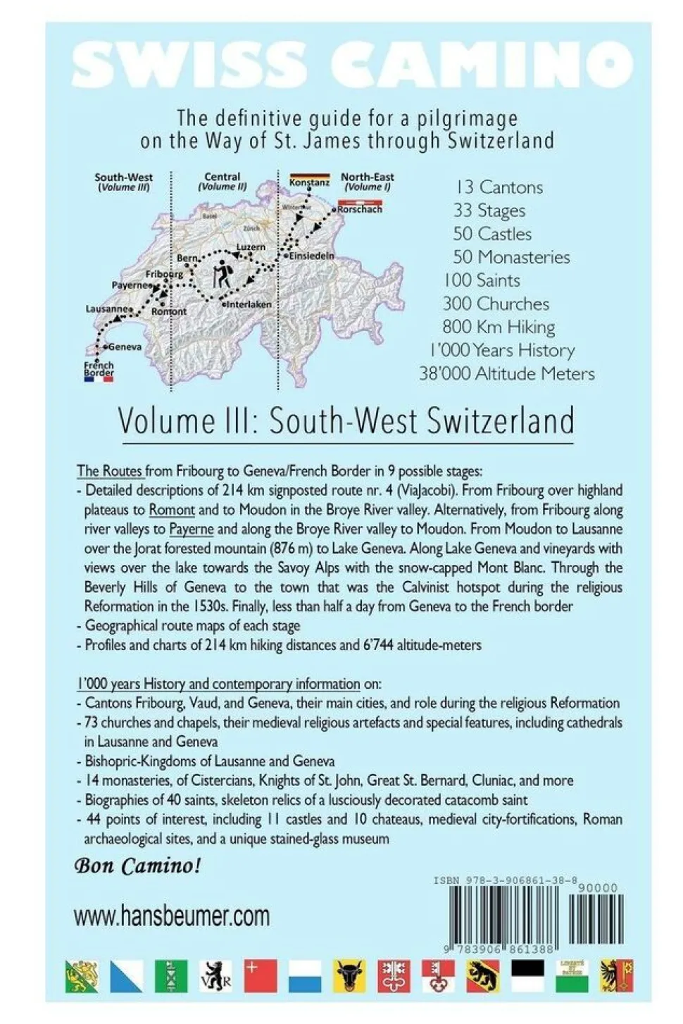 Hans Beumer Wandelgids Swiss Camino Volume III Southwest
