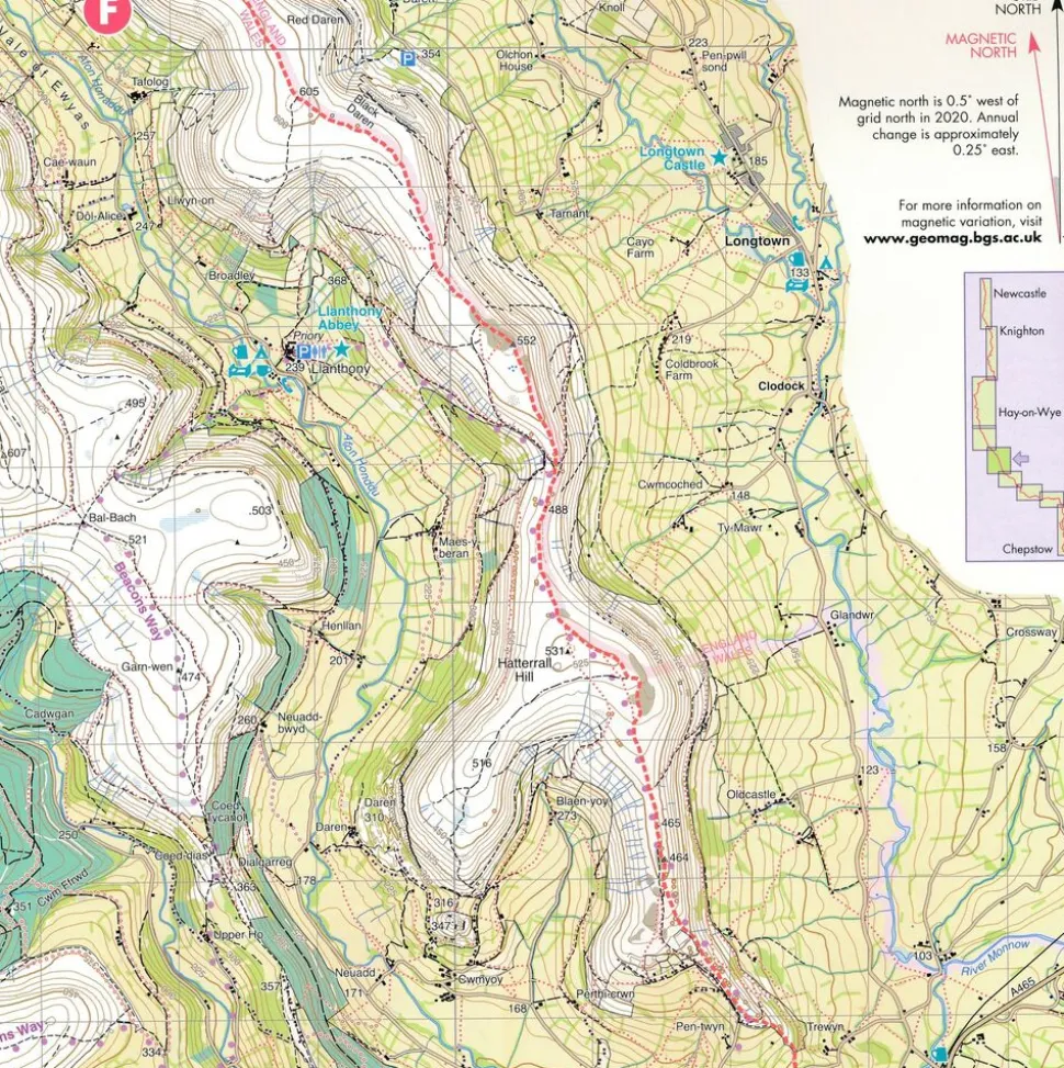 Harvey Maps Wandelkaart XT40 Offa's Dyke Path