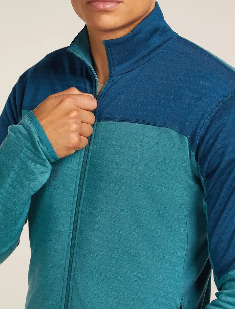 Icebreaker M Merino Blend 300 RealFleece Descender LS Zip