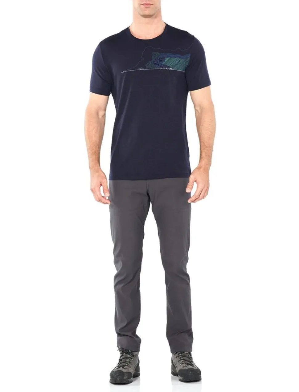 Icebreaker Mens tech lite ss crewe glacial lines