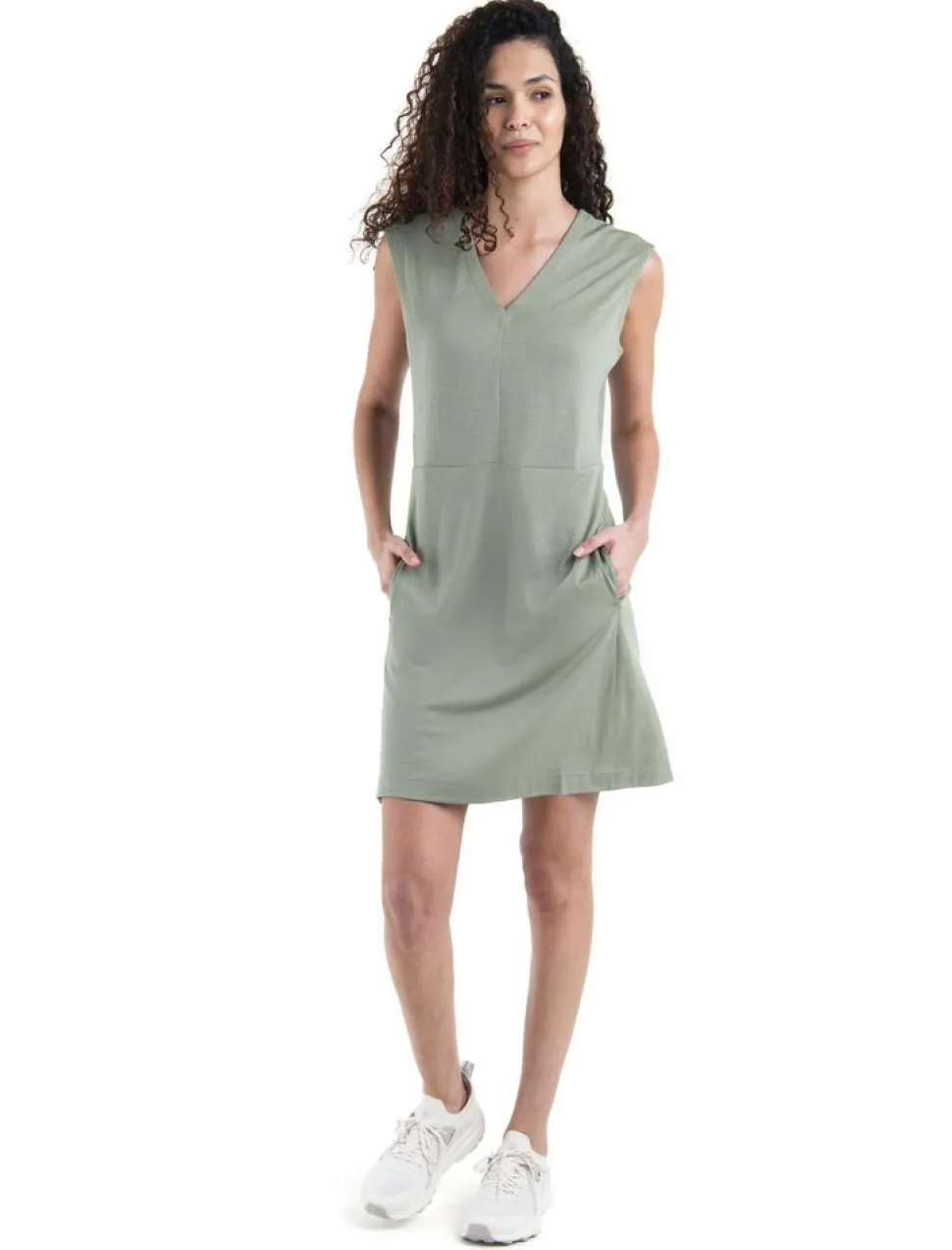 Icebreaker W Merino 200 Granary Sleeveless V Neck Dress