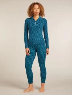 Icebreaker W Merino 260 Tech Vertex LS Half Zip Snow Grid AO