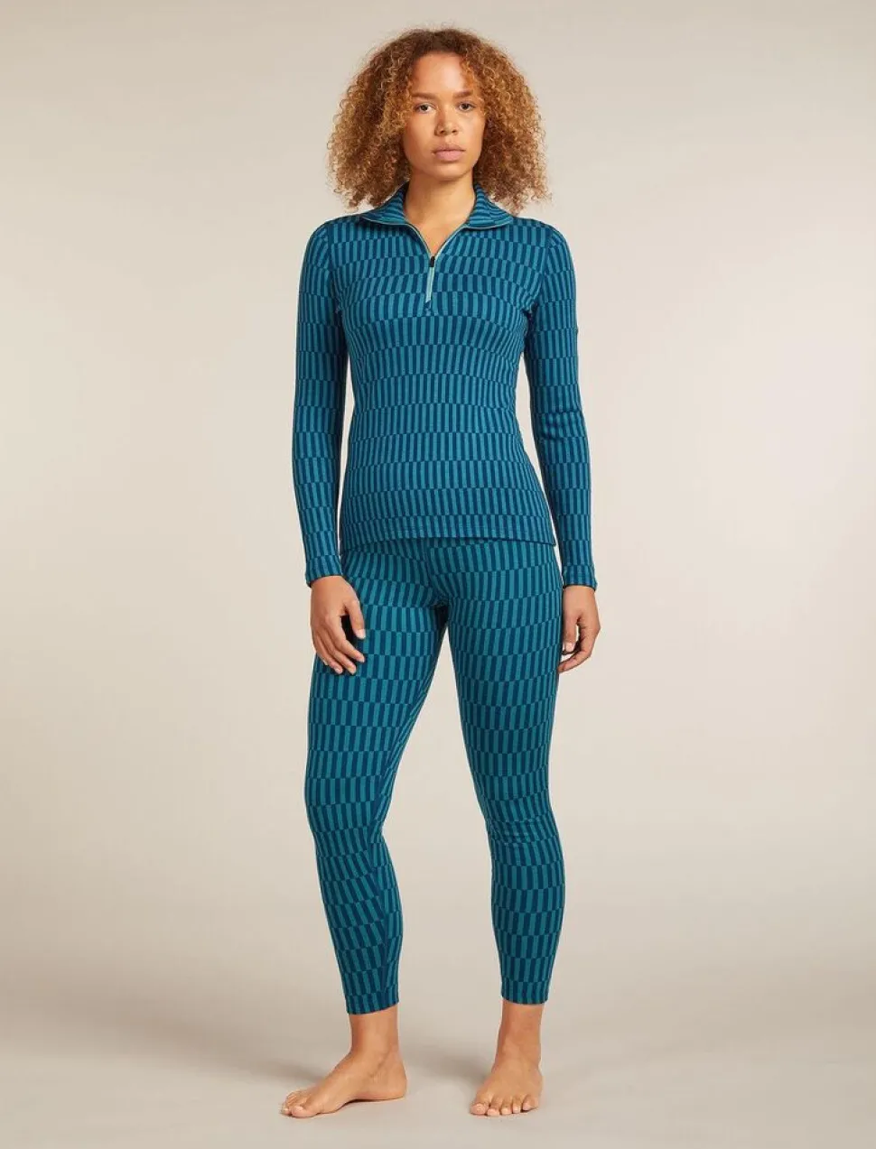 Icebreaker W Merino 260 Tech Vertex LS Half Zip Snow Grid AO