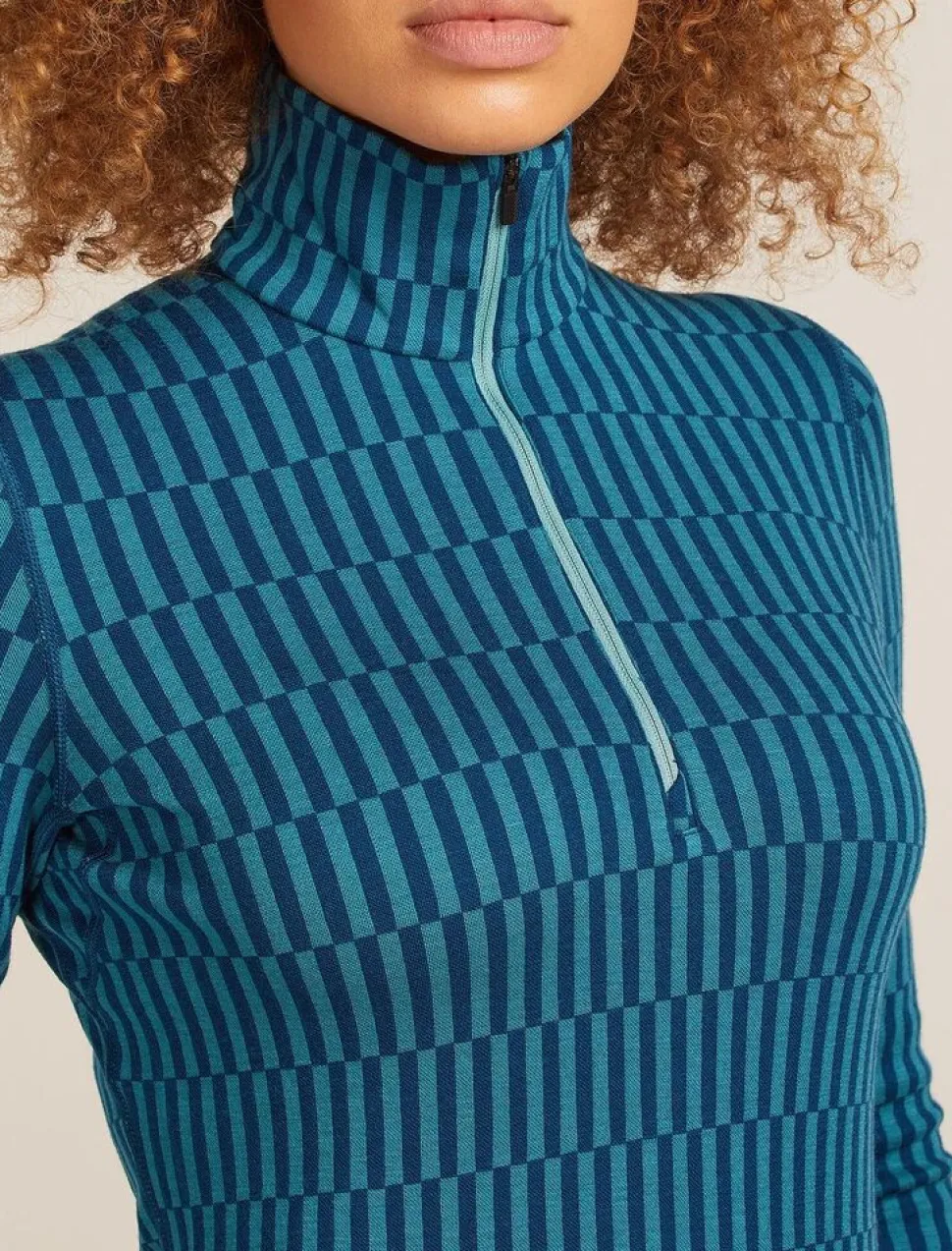 Icebreaker W Merino 260 Tech Vertex LS Half Zip Snow Grid AO