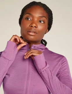 Icebreaker W Merino Realfleece Descender LS Zip Hoodie