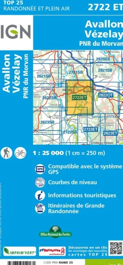 IGN 2722ET Avallon Vézelay