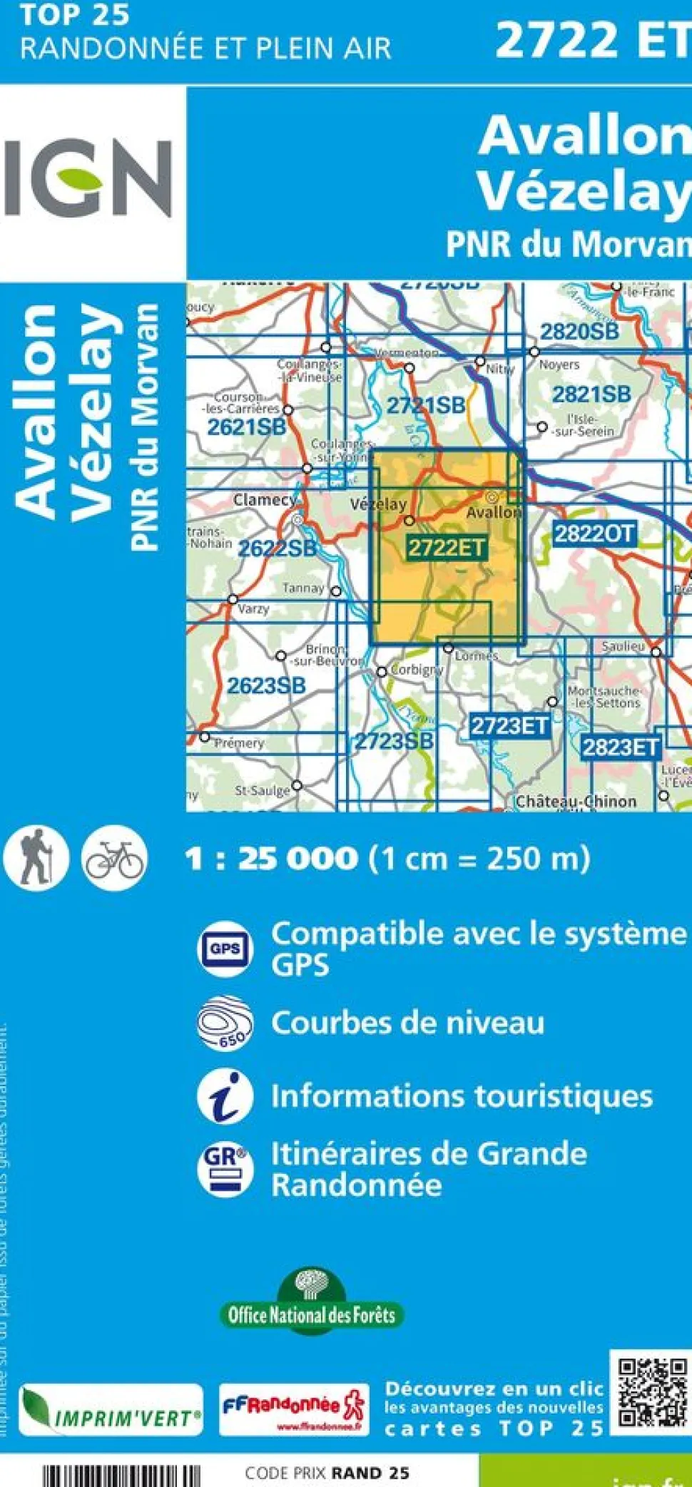 IGN 2722ET Avallon Vézelay